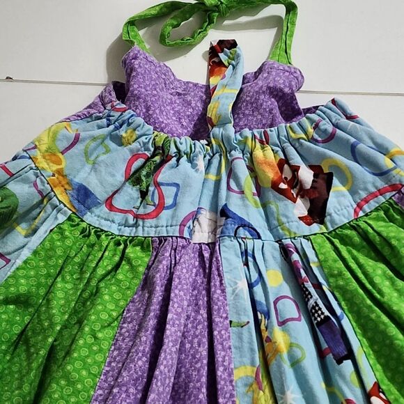 Girls Disney Pixar Inside Out 2 Disgust Custom Boutique Green Dress Size 4 - Picture 6 of 7